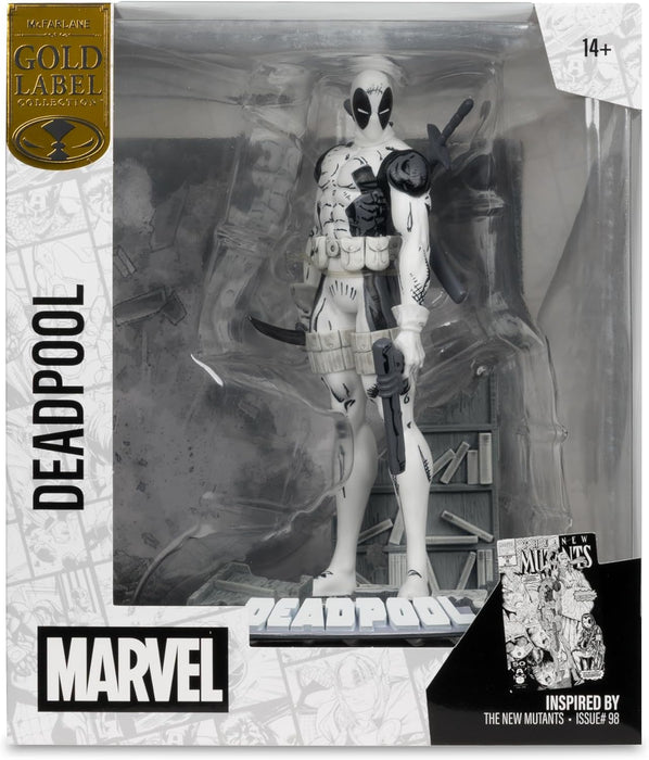McFarlane Toys- Marvel Deadpool (Line Art) 1:10th Scale Collectible with Scene (The New Mutants #98) Gold Label