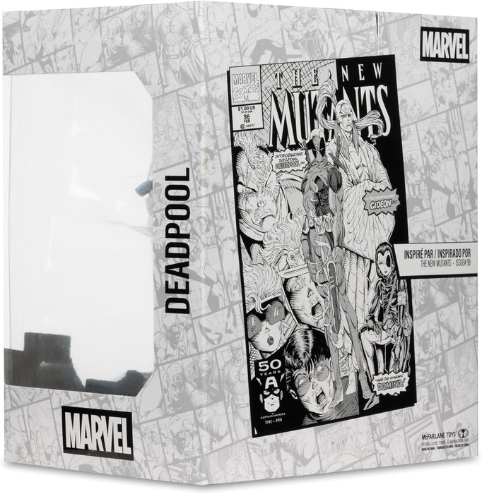 McFarlane Toys- Marvel Deadpool (Line Art) 1:10th Scale Collectible with Scene (The New Mutants #98) Gold Label