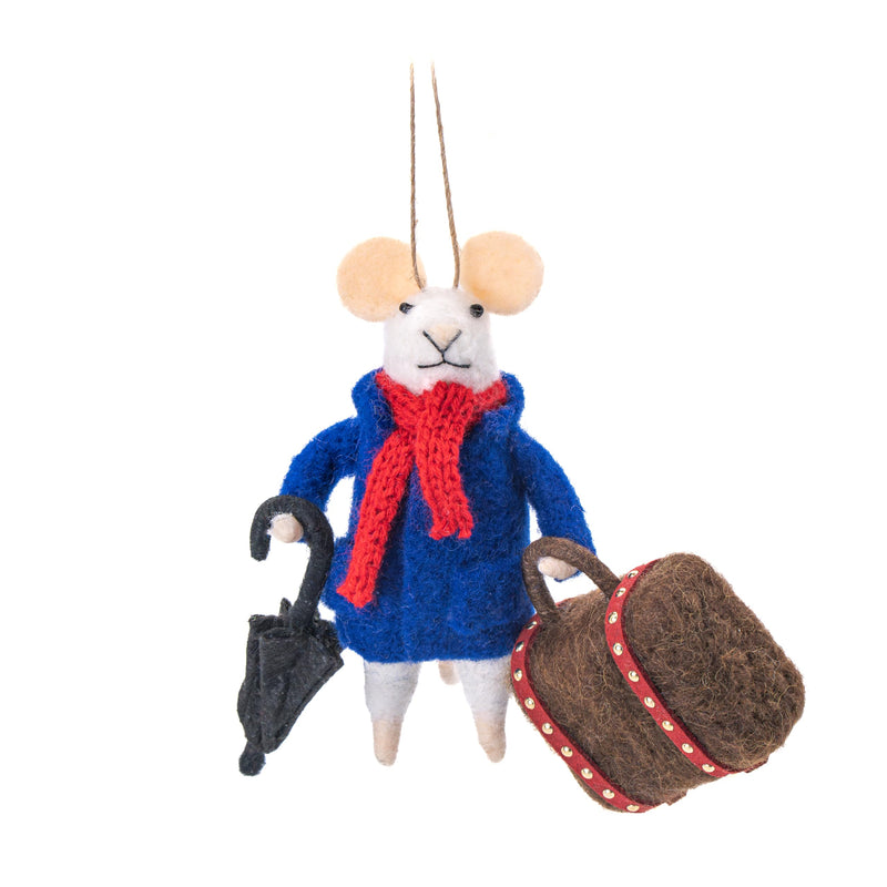 Sass and Belle Travelling Mouse Felt Decoration