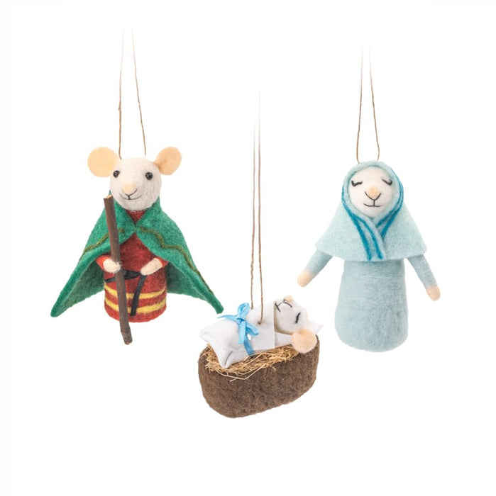 Sass and Belle Navity Mice Felt Decoration - Set of 3 Pieces