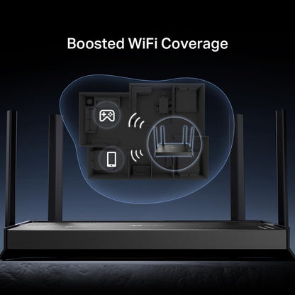 TP-Link Archer BE220 Dual-Band WiFi 7 Router,BE3600 EasyMesh WiFi Router with 4 Antennas,Seamless Extender Booster with 4K-QAM,Full Gigabit Ports,VPN Encryption,APP Control,Easy Setup