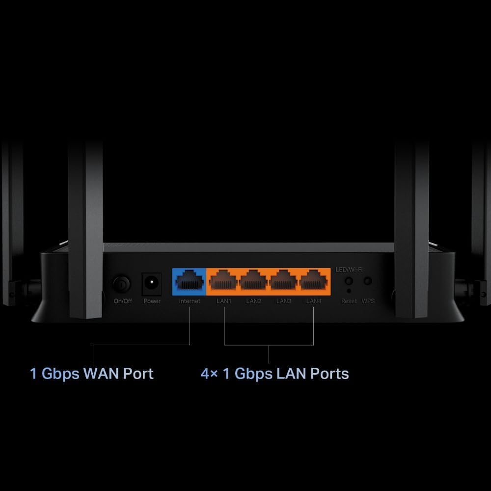 TP-Link Archer BE220 Dual-Band WiFi 7 Router,BE3600 EasyMesh WiFi Router with 4 Antennas,Seamless Extender Booster with 4K-QAM,Full Gigabit Ports,VPN Encryption,APP Control,Easy Setup