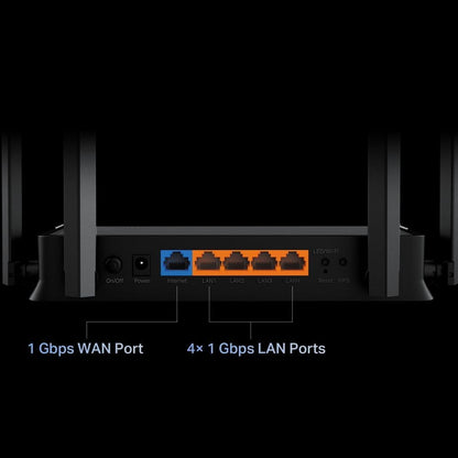 TP-Link Archer BE220 Dual-Band WiFi 7 Router,BE3600 EasyMesh WiFi Router with 4 Antennas,Seamless Extender Booster with 4K-QAM,Full Gigabit Ports,VPN Encryption,APP Control,Easy Setup