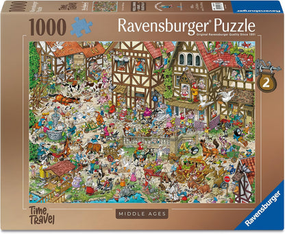 Ravensburger Ray's Comic Series Time Travel No.2 – Moyen Âge | Puzzle de 1000 pièces pour adultes et adolescents | Puzzle amusant de bande dessinée par Ray Nicholson