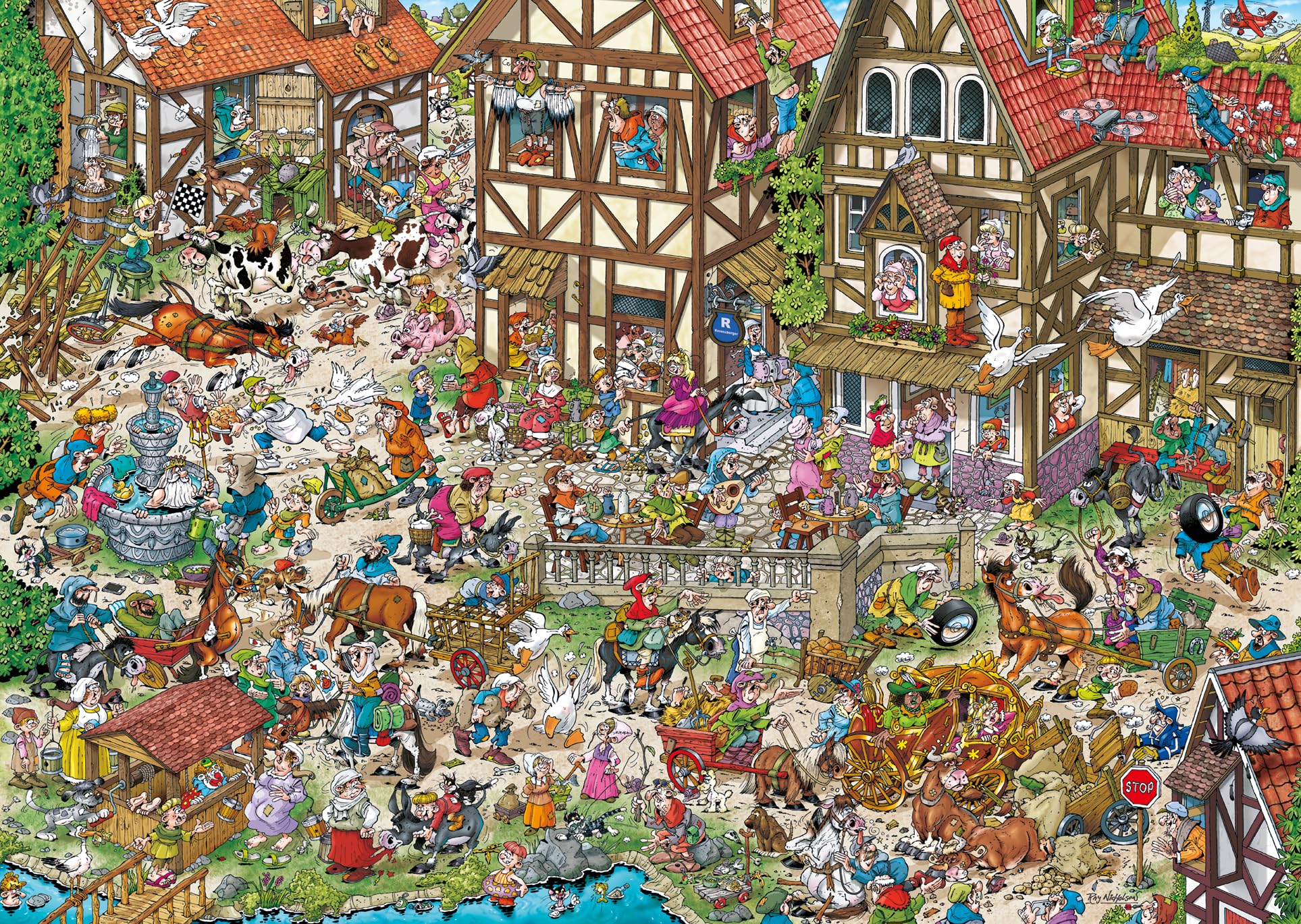 Ravensburger Ray's Comic Series Time Travel No.2 – Moyen Âge | Puzzle de 1000 pièces pour adultes et adolescents | Puzzle amusant de bande dessinée par Ray Nicholson