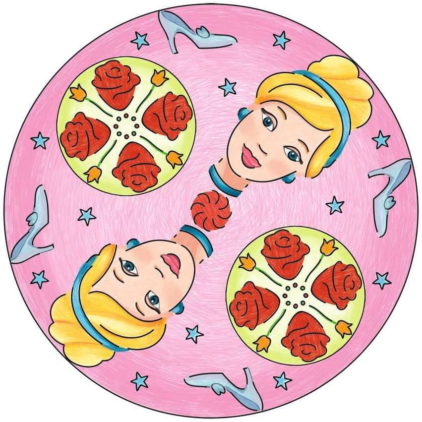 Ravensburger Mandala Designer Disney Princess 23847, Zeichnen lernen für Kinder ab 6 Jahren, Zeichen-Set mit Mandala-Schablonen für farbenfrohe Mandalas