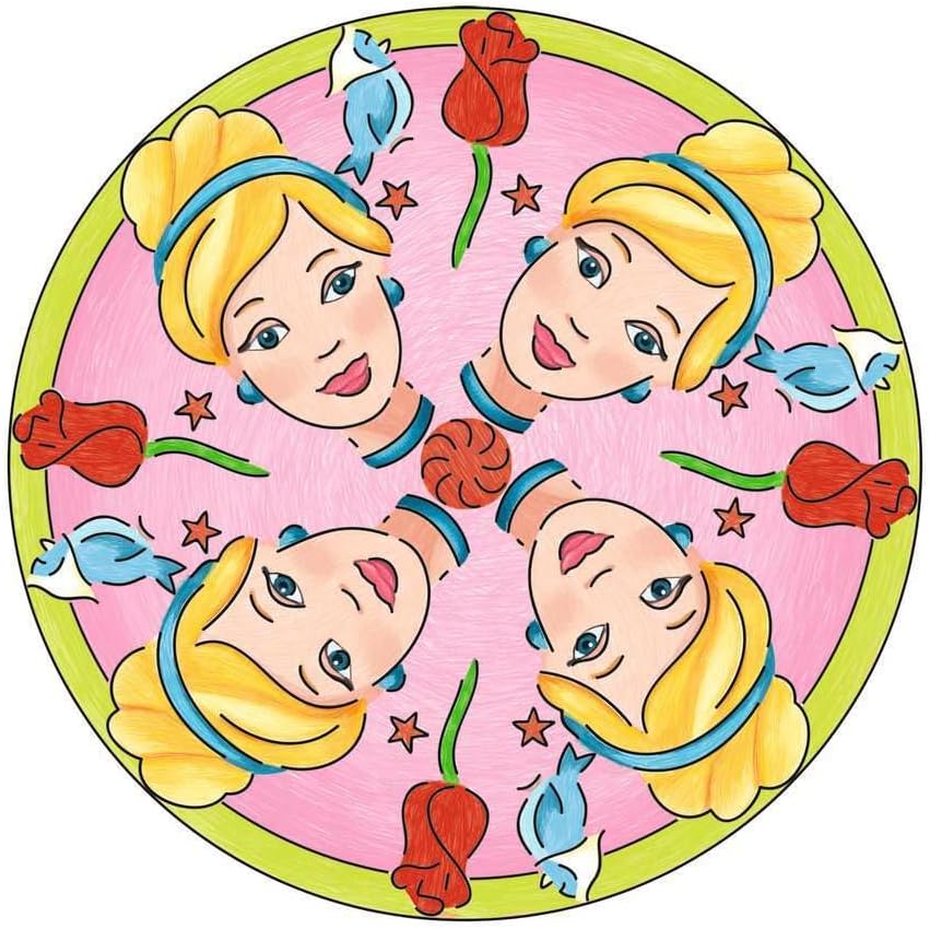 Ravensburger Mandala Designer Disney Princess 23847, Zeichnen lernen für Kinder ab 6 Jahren, Zeichen-Set mit Mandala-Schablonen für farbenfrohe Mandalas