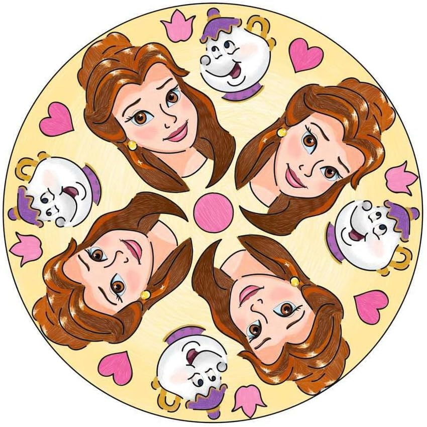Ravensburger Mandala Designer Disney Princess 23847, Zeichnen lernen für Kinder ab 6 Jahren, Zeichen-Set mit Mandala-Schablonen für farbenfrohe Mandalas