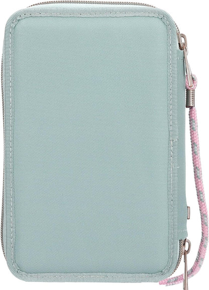 Miss Melody - Triple Pencil Case With Horse Head Application - Sage Green