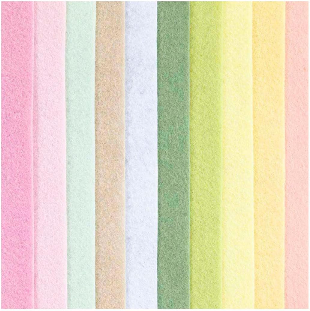 Creativ Company Hobby Felt A4 Pastel Colours - Craft Felt for Children