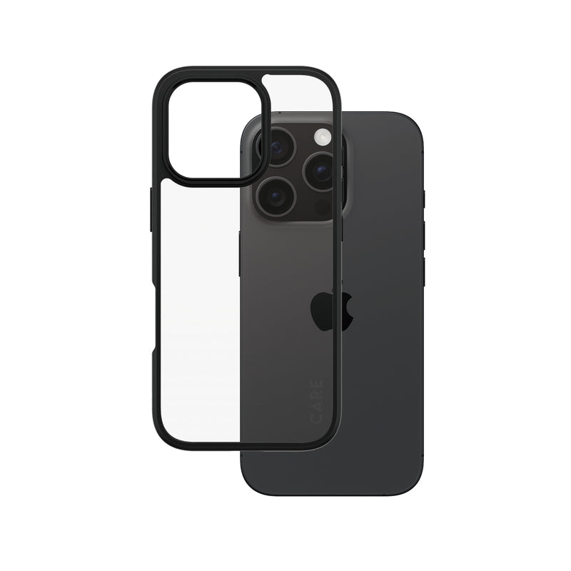 PanzerGlass CARE by ® Flagship Case Transparent Urban Combat w. Black Frame iPhone 16 Pro