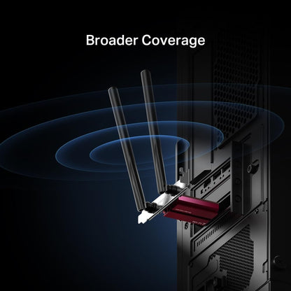 Mercusys MA37BE PCIe WIFI Card, BE6500 WiFi 7 Bluetooth 5.4, Tri-Band,2 Two High-performance Antennas, Security Protection, Work with Windows 11, MU-MIMO,More Devices, Lower Latency,Less Congestion