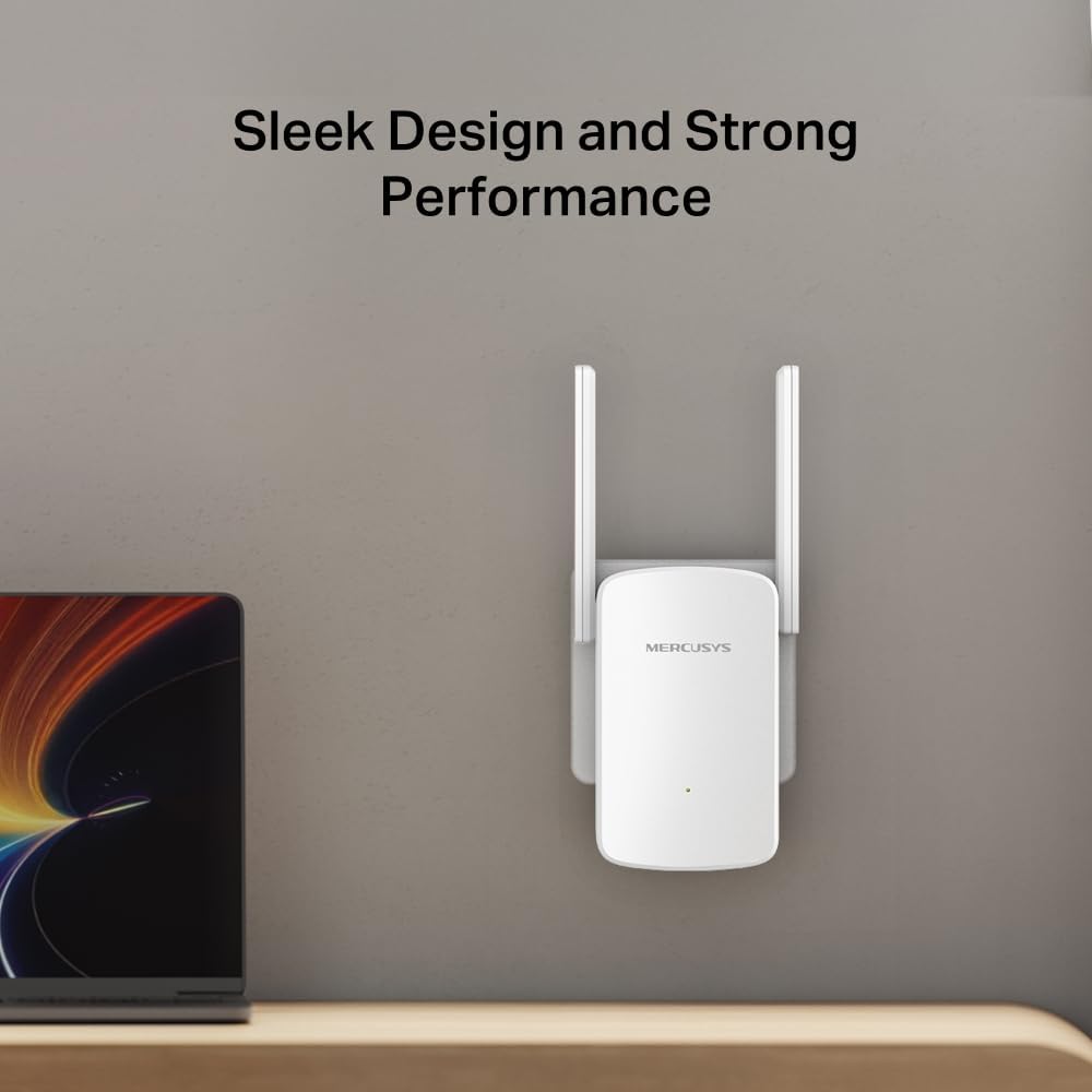 MERCUSYS ME12 WiFi Extender Booster, 2 External Antennas WiFi Booster, APP Control WiFi Extender,TP-Link WiFi Repeater Works with Any Router or Wireless Access Point,Plug and Play,Signal Indicator