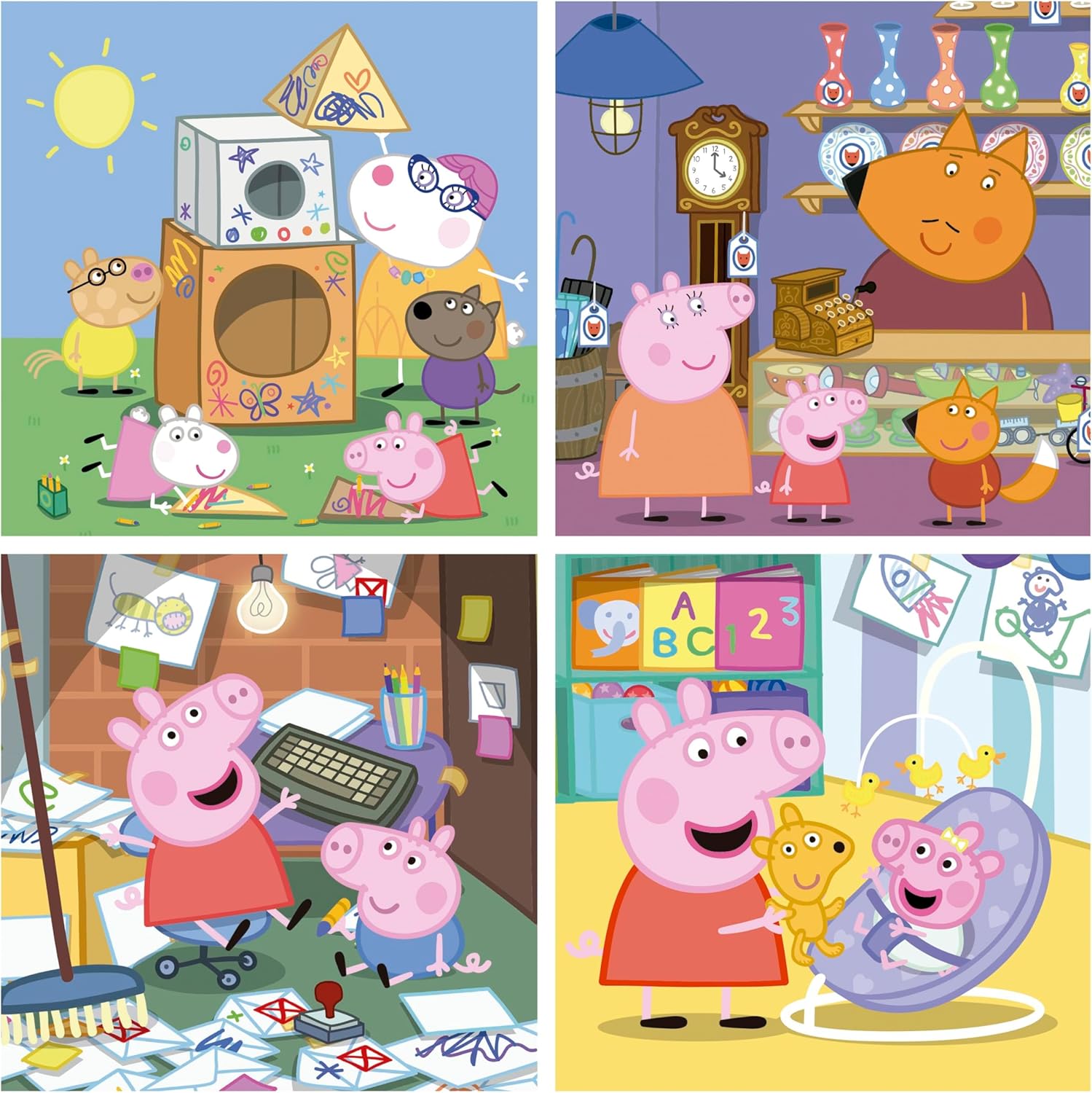 Educa - Peppa Pig Progressive Puzzles | 4 Puzzles 12+16+20+25 Pieces | Ages 3+ (20326