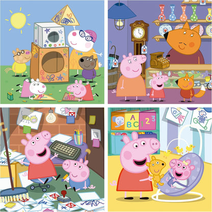 Educa - Peppa Pig Progressive Puzzles | 4 Puzzles 12+16+20+25 Pieces | Ages 3+ (20326
