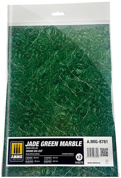 Ammo Mig Jimenez - Jade Green Marble. Round Die-cut For Bases For Wargames
