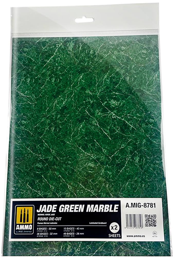 Ammo Mig Jimenez - Jade Green Marble. Round Die-cut For Bases For Wargames