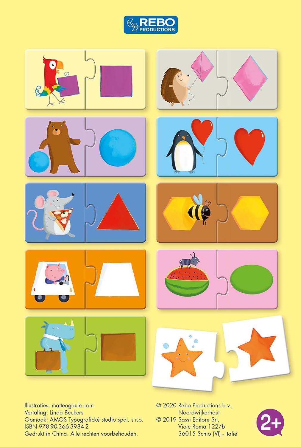 Rebo Publishers - Puzzel2 - Boek Vormen met 10 Puzzels