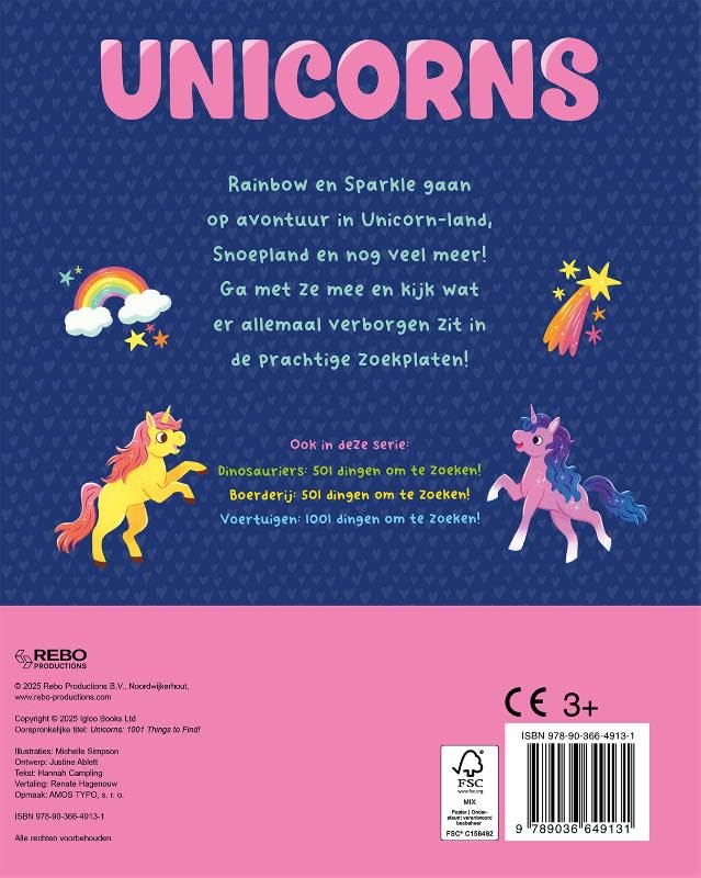 Rebo Publishers - Unicorns - 1001 Dingen om te Zoeken!