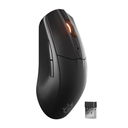 SteelSeries Rival 3 Wireless Gen 2 - Mouse da gioco - 2,4 GHz e Bluetooth - Sensore ottico TrueMove Air da 18000 DPI - Durata 60 milioni di clic - Leggero - Piedini 100% PTFE - Nero