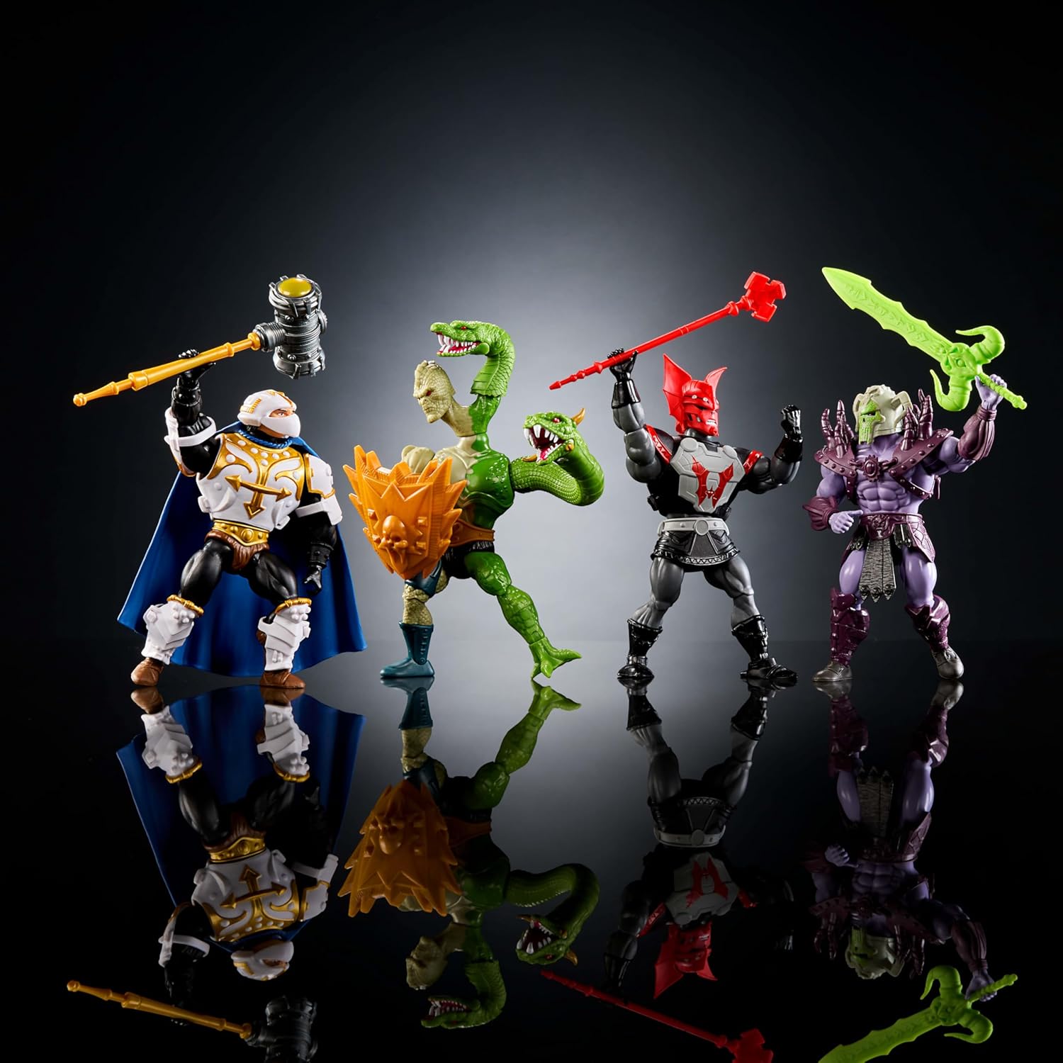 Masters of the Universe Origins Battle for Eternia Action Figure Set, 4 Figures, 14 cm, with Accessories