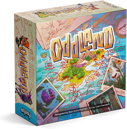 Allplay Oddland | Tile-Laying Exploration Board Game | Unique Wildlife Scoring Puzzle for 1-5 Players | Ages 10 Small Box Series