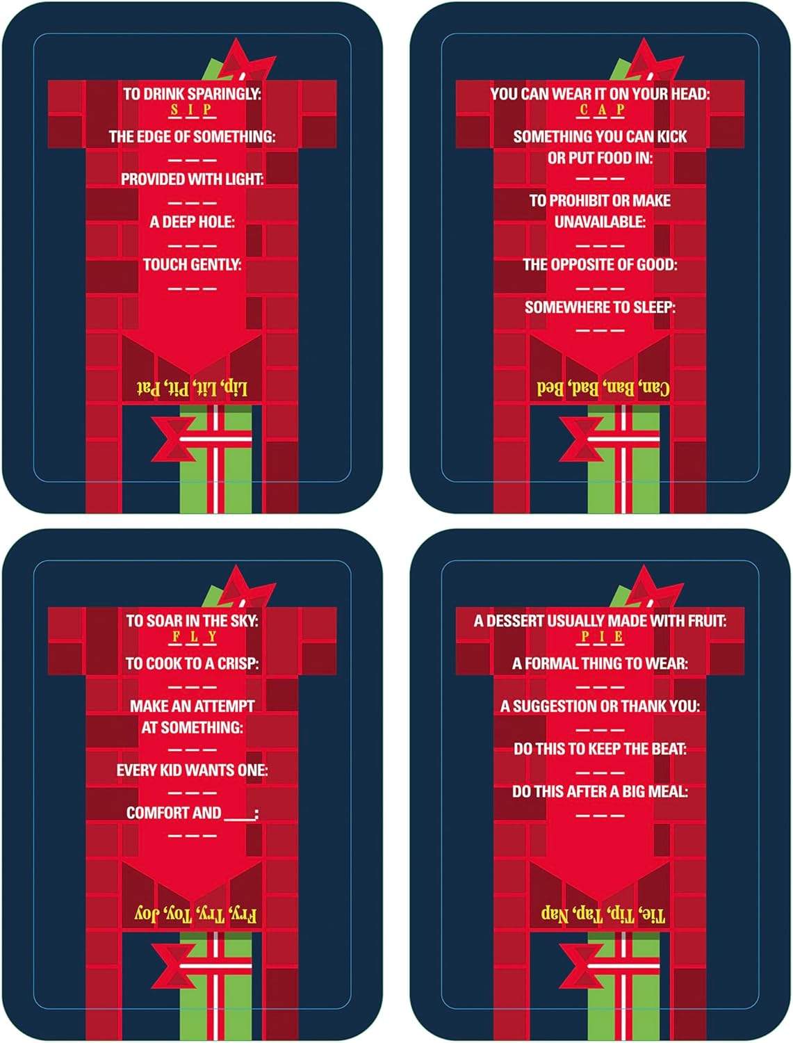 Holly Jolly: Down The Chimney - A Holiday Themed Word Puzzle Game, 50 Word Ladder Challenges, Fun & Festive Christmas Stocking Stuffer, Project Genius