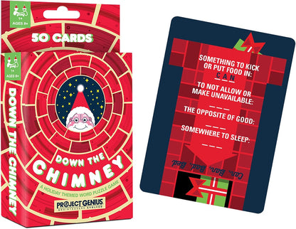 Holly Jolly: Down The Chimney - A Holiday Themed Word Puzzle Game, 50 Word Ladder Challenges, Fun & Festive Christmas Stocking Stuffer, Project Genius
