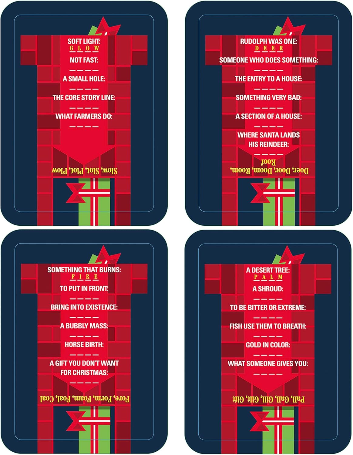 Holly Jolly: Down The Chimney - A Holiday Themed Word Puzzle Game, 50 Word Ladder Challenges, Fun & Festive Christmas Stocking Stuffer, Project Genius