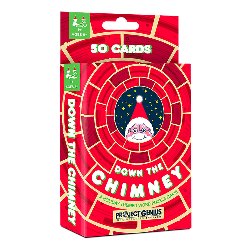 Holly Jolly: Down The Chimney - A Holiday Themed Word Puzzle Game, 50 Word Ladder Challenges, Fun & Festive Christmas Stocking Stuffer, Project Genius