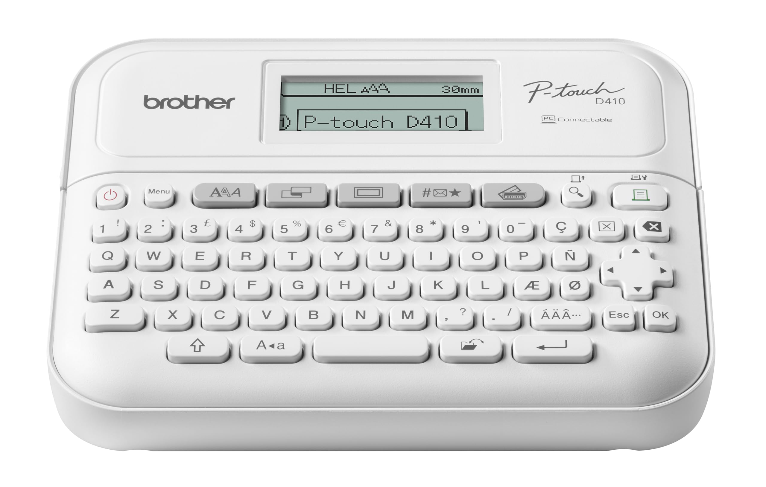 Brother PT-D410 Versatile Desktop Label Printer | P-Touch Desktop Labeller | QWERTY Keyboard | Highly Durable Labels up to 18mm Wide, UK Plug