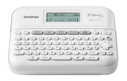 Brother PT-D410 Versatile Desktop Label Printer | P-Touch Desktop Labeller | QWERTY Keyboard | Highly Durable Labels up to 18mm Wide, UK Plug
