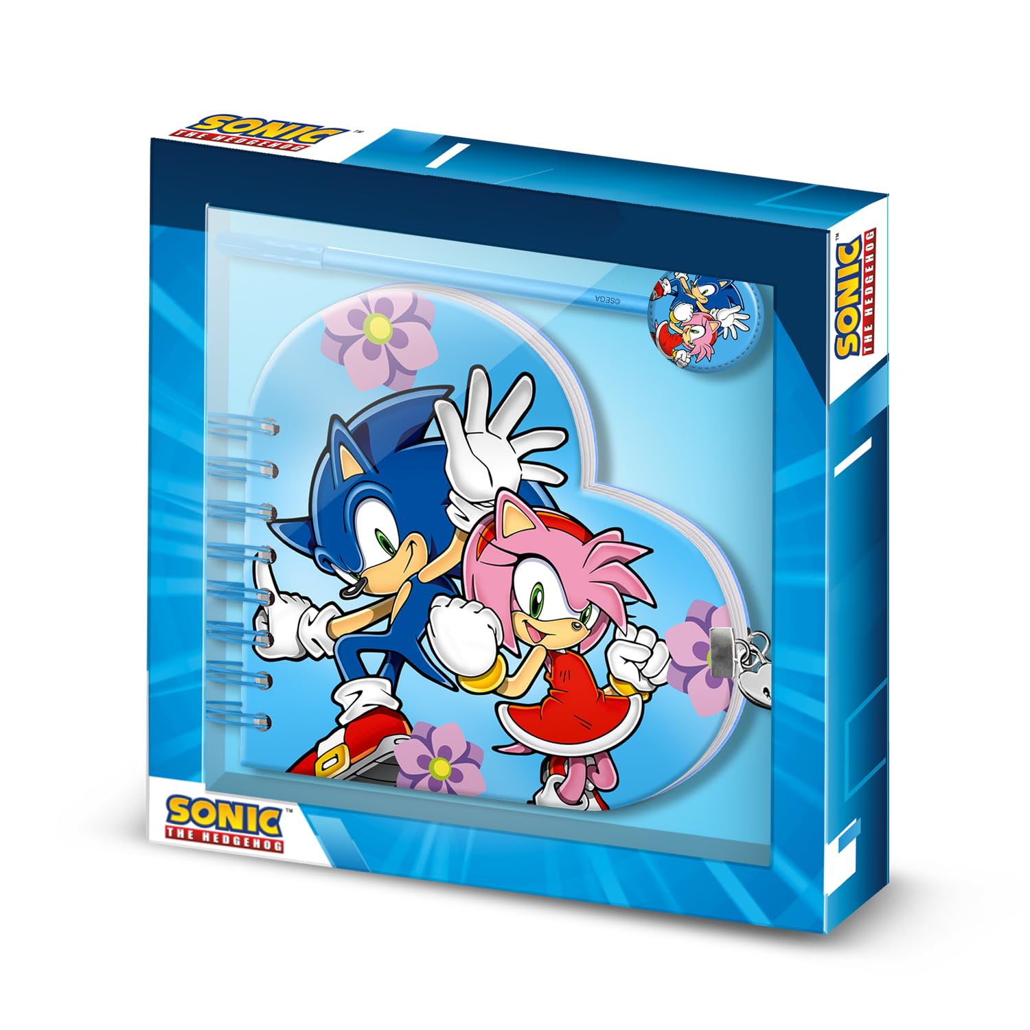 Sonic The Hedgehog - SEGA Amy-Heart Diary + Pen, Blue