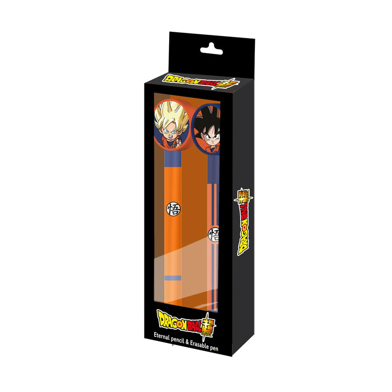 Karactermania Dragon Ball Ultra Instinct-Pack of Eternal Pencil + Erasable Gel Pen, Black, 14 x 23 cm