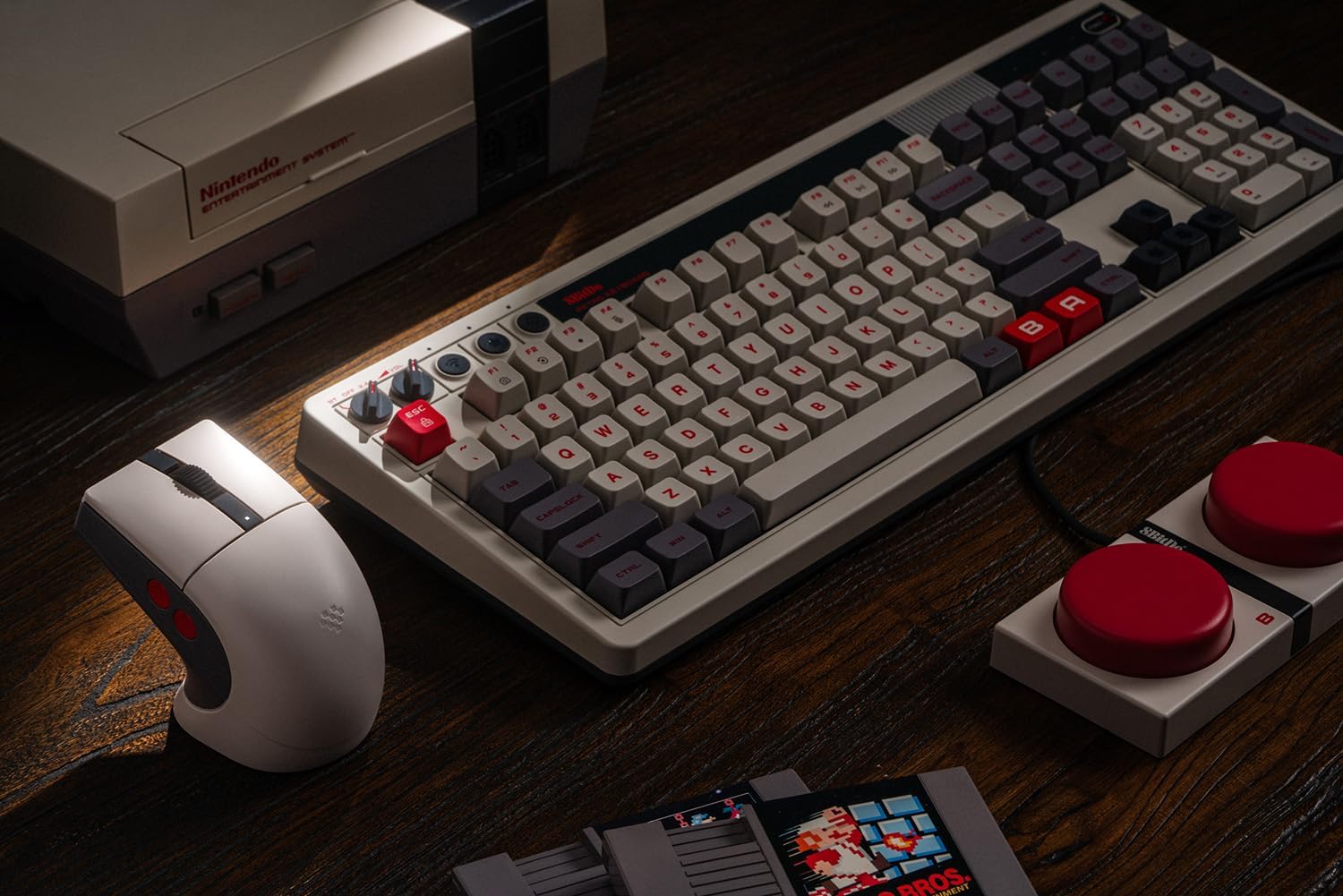 8Bitdo Retro R8 Mouse with Charging Dock, PAW 3395 Optical Sensor DPI 26,000, Wireless Mouse with 4K Polling Rate, Programmable Buttons, and Kailh Sword GM X Micro Switches - N Edition