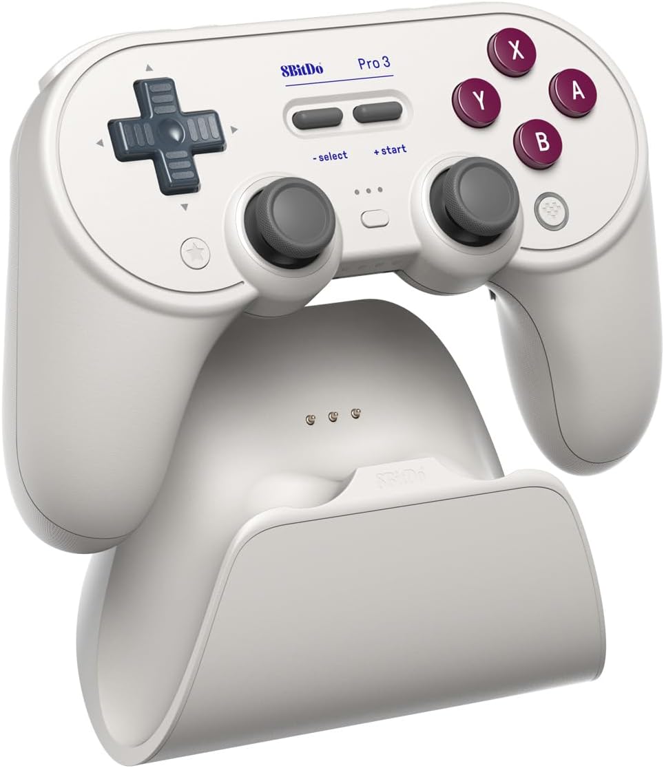 8BitDo Pro 3 Bluetooth Controller for Switch/Switch 2 – TMR Joysticks, Swappable ABXY Buttons, Pro Back Buttons, Charging Dock, Hall Effect Triggers, for Windows, Apple, SteamOS, Android - G Classic