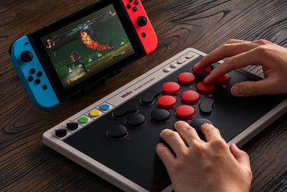 8Bitdo All-Button Arcade Controller for Switch, Switch 2 & Windows – Bluetooth, 2.4G, Wired Connectivity, Low-profile Mechanical Switches, 4 Programmable Buttons, Hot-swappable PCB