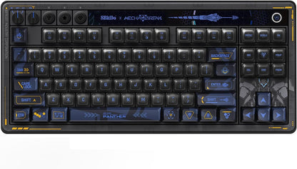 8Bitdo Retro 87 Mechanical Keyboard with Hot-Swappable Kailh Switches, RGB Backlight, Programmable Buttons, Wireless 2.4G/Bluetooth/USB-C for Windows and Android - Mecha Break: Panther - ANSI US