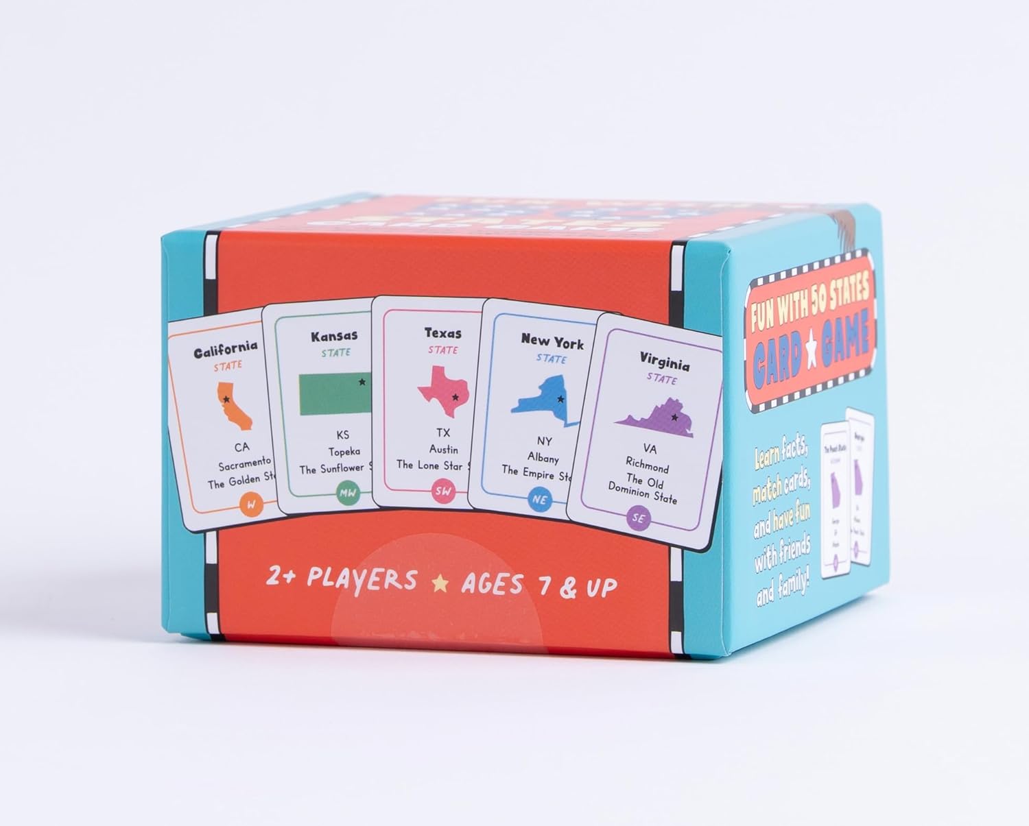 Fun With 50 States Card Game: Learn Capitals, Nicknames, and More About the United States!