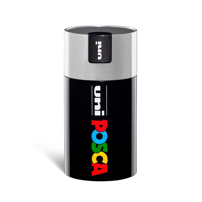 Posca - Uniposca Set Completo con 18 Pennarelli Acrilici Assortiti, Punta Media 2,5 mm - Colori per Bambini e Artisti Uni Posca Validi come Colori per Tessuti, Legno e Altro, in Box Regalo Argento