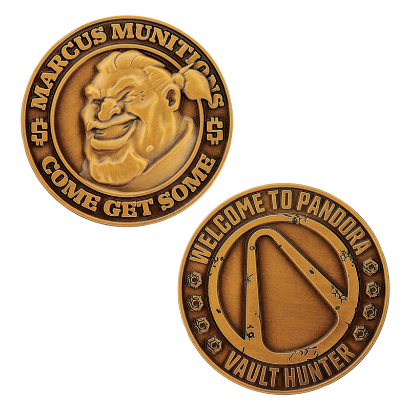 FaNaTtik Borderlands Marcus Munitions Limited Edition Coin (5000 worldwide) – Officially Licesned Collectible – Antique Gold 38mm, Individually Numbered