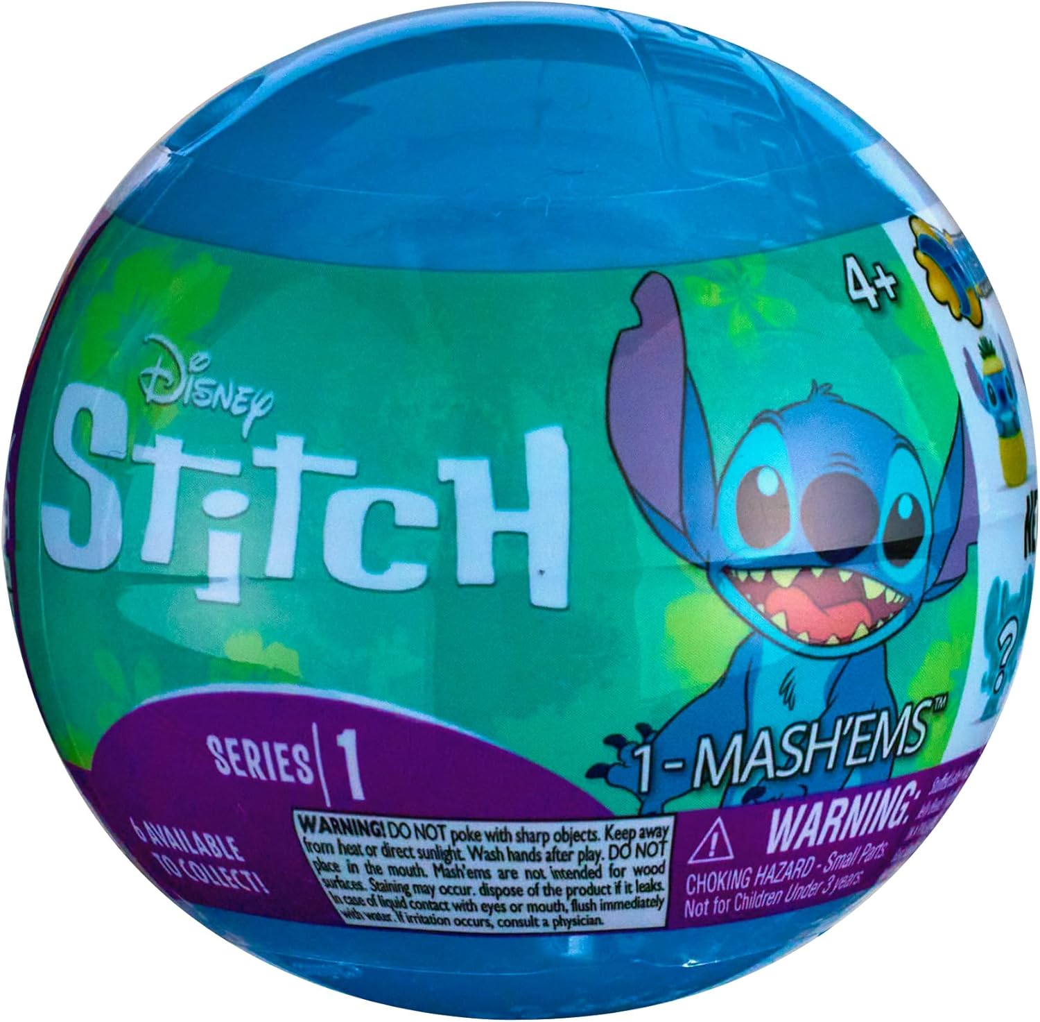 Mash'ems 52130 Lilo & Stitch Disney, Squishy figuren, 6 om te verzamelen, stijlen kunnen variëren, meerkleurig