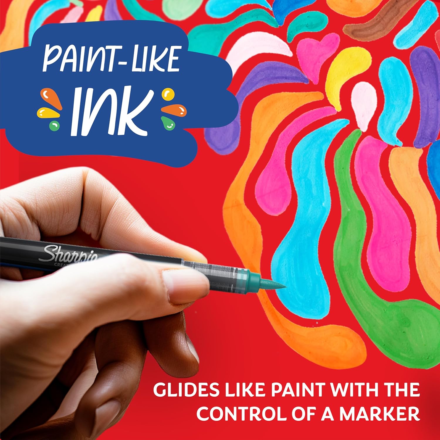 Sharpie Creative Marker Acrylverfmarkers | Brushtip | Verfmarkers op waterbasis | Inkt loopt niet door en geschikt voor de meeste oppervlakken | Diverse kleuren | 12 stuks