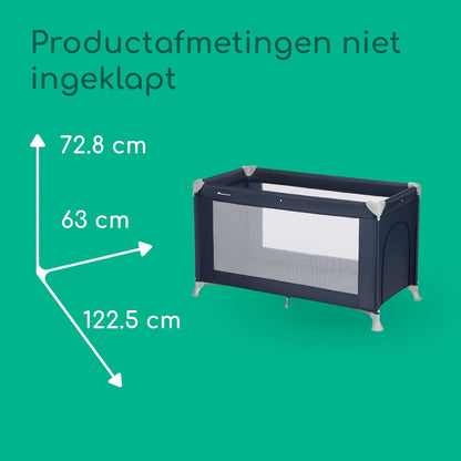 Bebeconfort Sweet Dreams, Reiswieg, 0-3 jaar (0-15 kg), Lichtgewicht babybedje geschikt voor reizen, Groot gevoerd matras, Zij-ingang met venster, Eenvoudig compact inklapbaar, Navy Blue