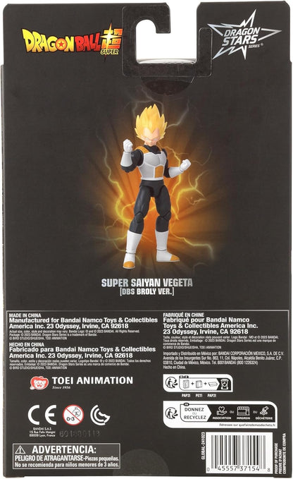 Bandai Dragon Stars Super Saiyan Vegeta Action Figure - Dragon Ball Super: Broly Movie - 17cm Articulated Anime Figure