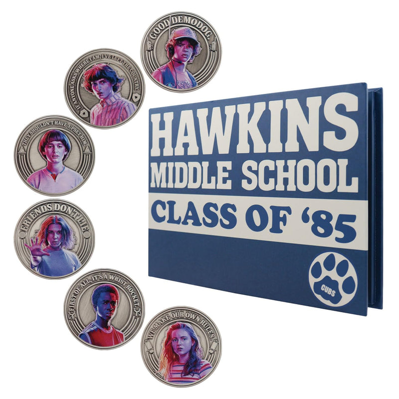 FaNaTtik Stranger Things Yearbook Collectible Coin Set – Official Limited Edition Album with 6 Unique Coins