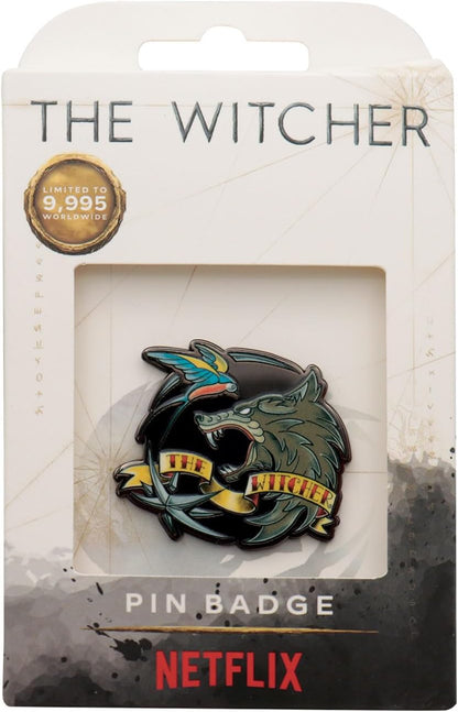 The Witcher Enamel Pin Badge – Official Limited Edition Collectible with Geralt White Wolf, Ciri Swallow & Yennefer Obsidian Star Symbols – Individually Numbered (9,995 Worldwide
