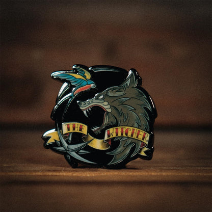 The Witcher Enamel Pin Badge – Official Limited Edition Collectible with Geralt White Wolf, Ciri Swallow & Yennefer Obsidian Star Symbols – Individually Numbered (9,995 Worldwide