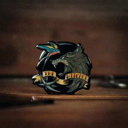 The Witcher Enamel Pin Badge – Official Limited Edition Collectible with Geralt White Wolf, Ciri Swallow & Yennefer Obsidian Star Symbols – Individually Numbered (9,995 Worldwide