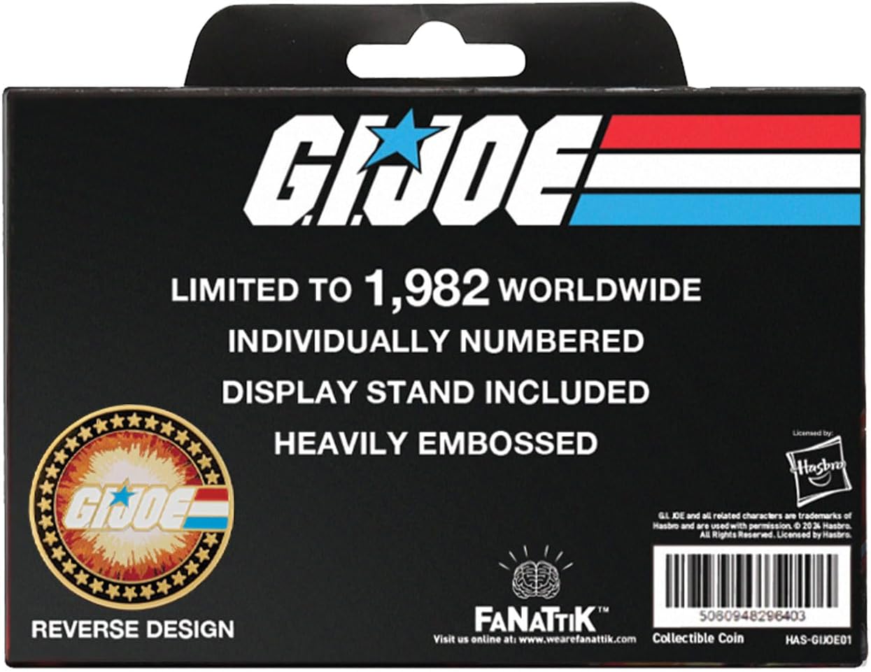 FaNaTtik G.I. Joe 60th Anniversary 24k Gold Plated Limited Edition Coin In Collector's Box – A Real American Hero - Officially Licensed Merchandise